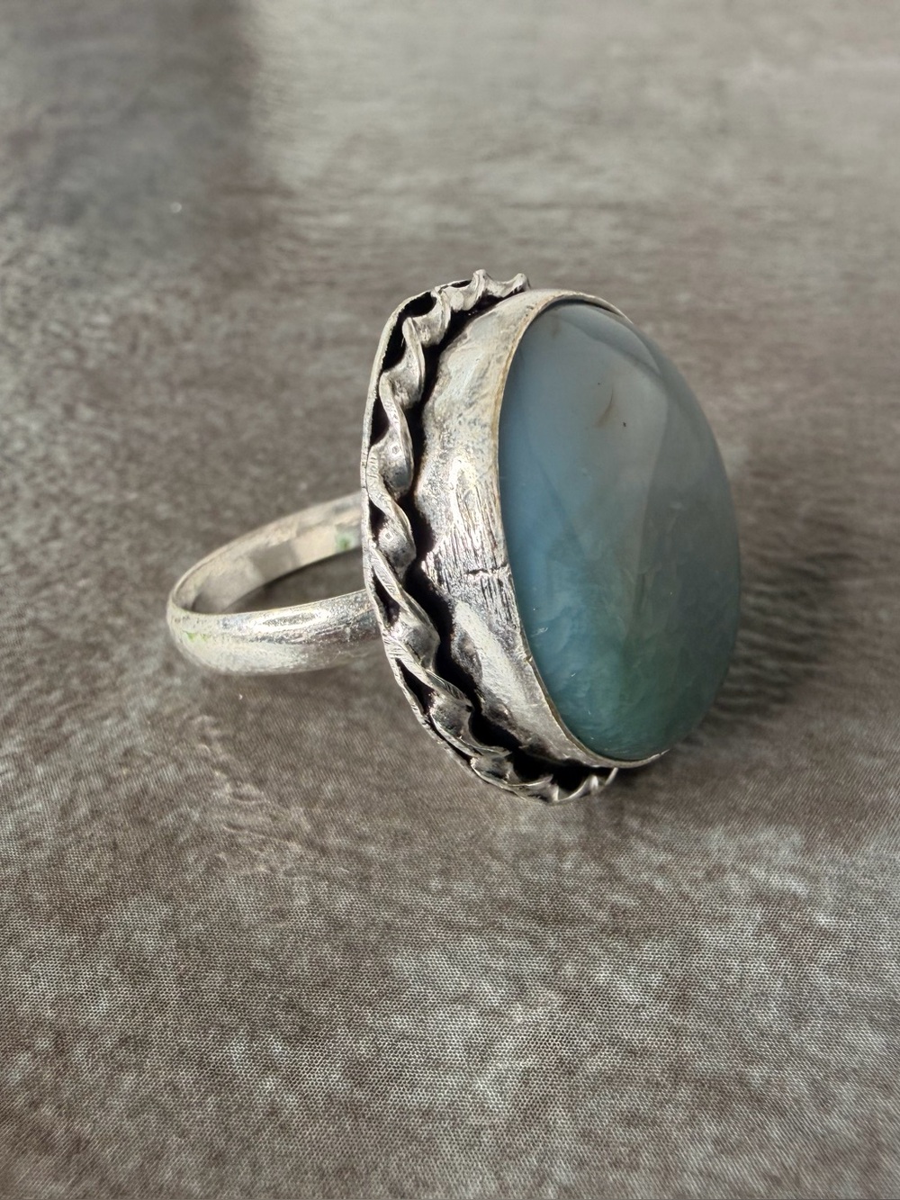 Women Jewelry Agate Gemstone Ring Size 8 925 Silver Plated Vintage Boho Western - Picture 4 of 5